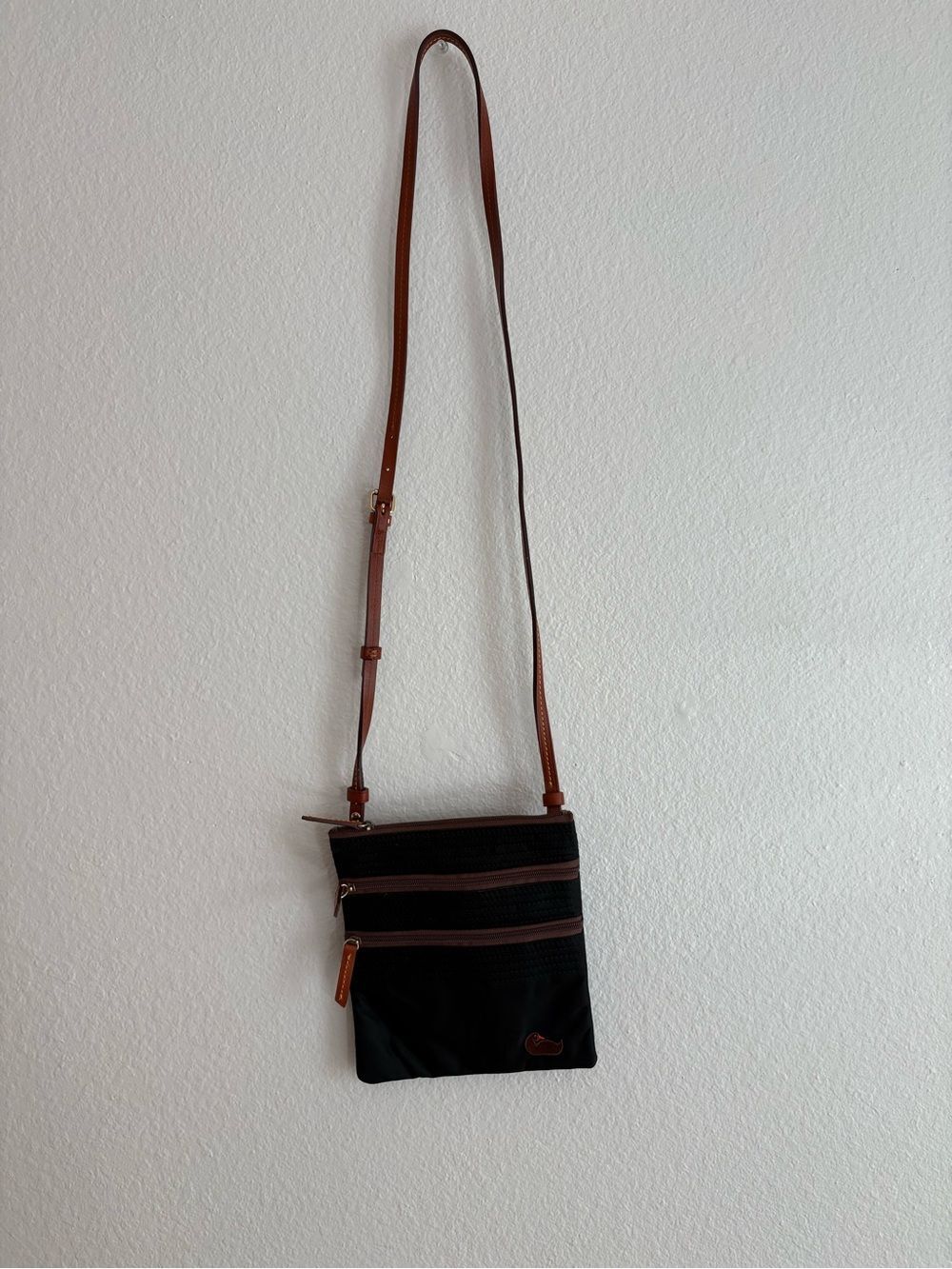 NEW Dooney & Bourke North/South Triple Zip Modest Nylon Crossbody Bag Small